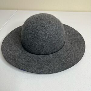 Gray Grey Wool Floppy Cloche Hat 3.5 Inch Brim Womens Size Small Medium